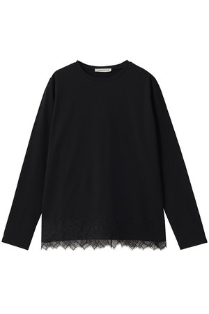 デパリエ/DEPAREILLEのコットンジャージーレースドッキングクルーネック(110100/110103)