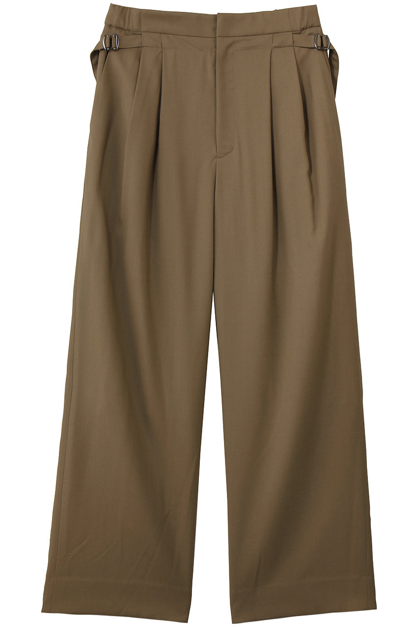 DEPAREILLE ウォッシャブルウールウエストベルトパンツ (ベージュ, 38) デパリエ ELLE SHOP