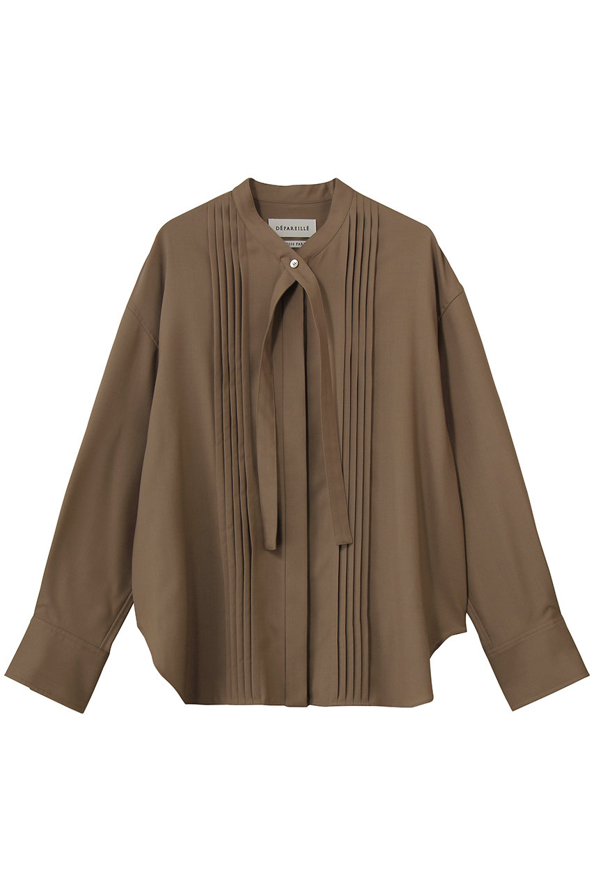 DEPAREILLE ウォッシャブルウールボウシャツ (ベージュ, 38) デパリエ ELLE SHOP