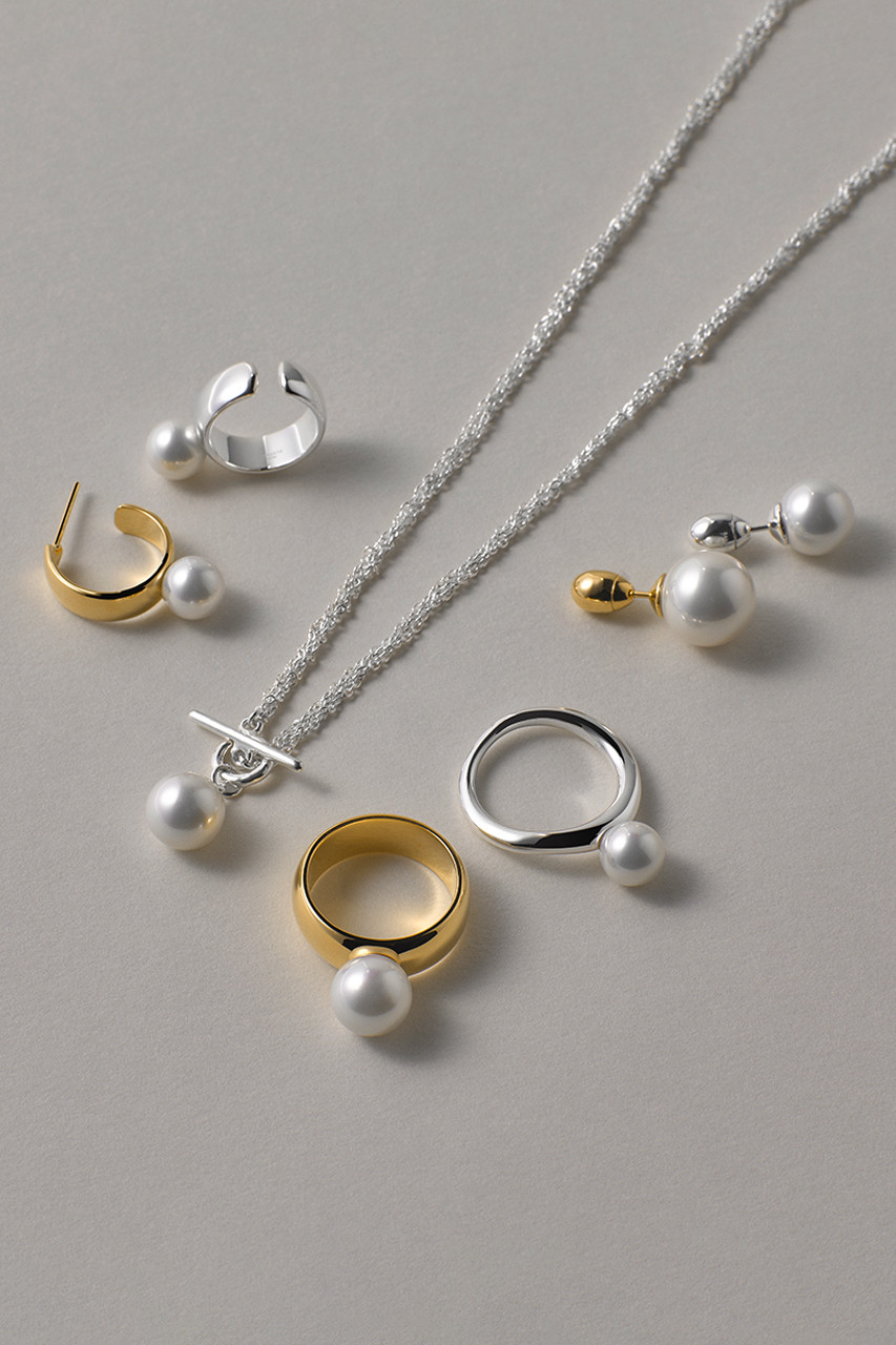 SARARTH(サラース)｜FAKE PEARL シルバースタッズピアス S/シルバー の 