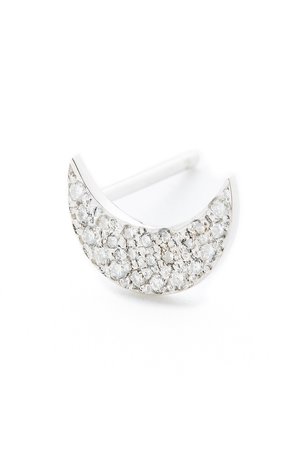 オー/oeauのflat charm ピアス / crescent × diamond(片耳用)(150100/150101)