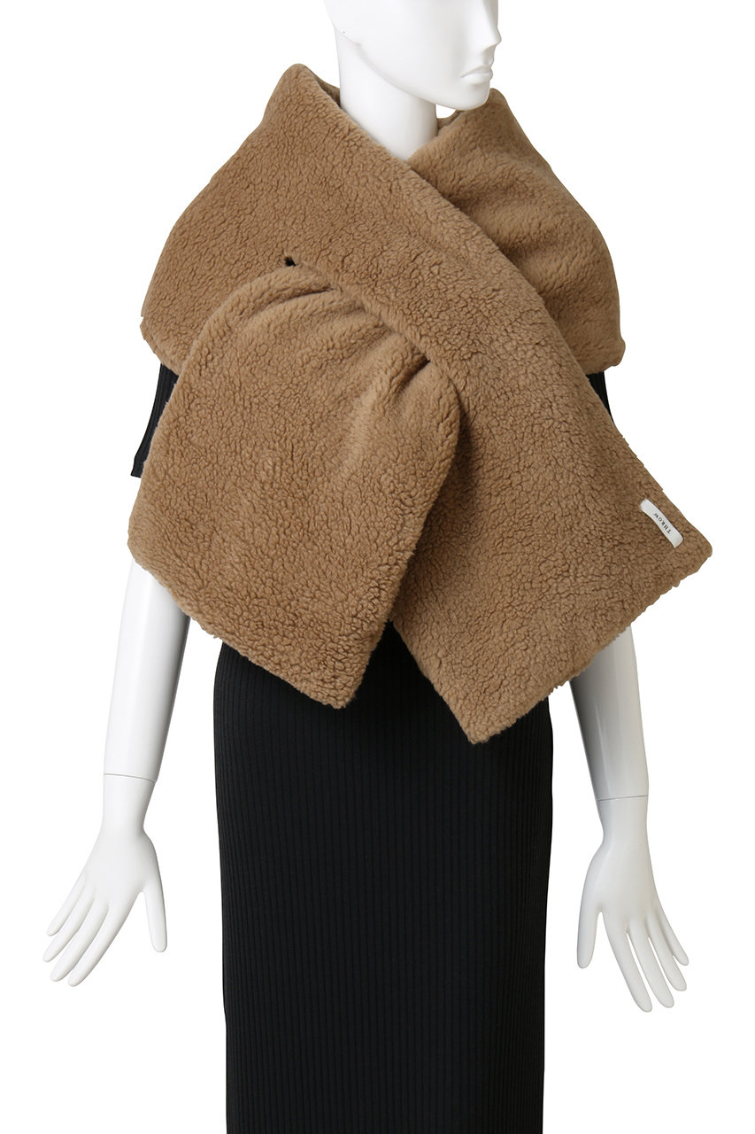 THROW / HAZEL ボアショール　ベージュ THROW(スロー)｜HAZEL プードルボアショール/キャメル の通販
