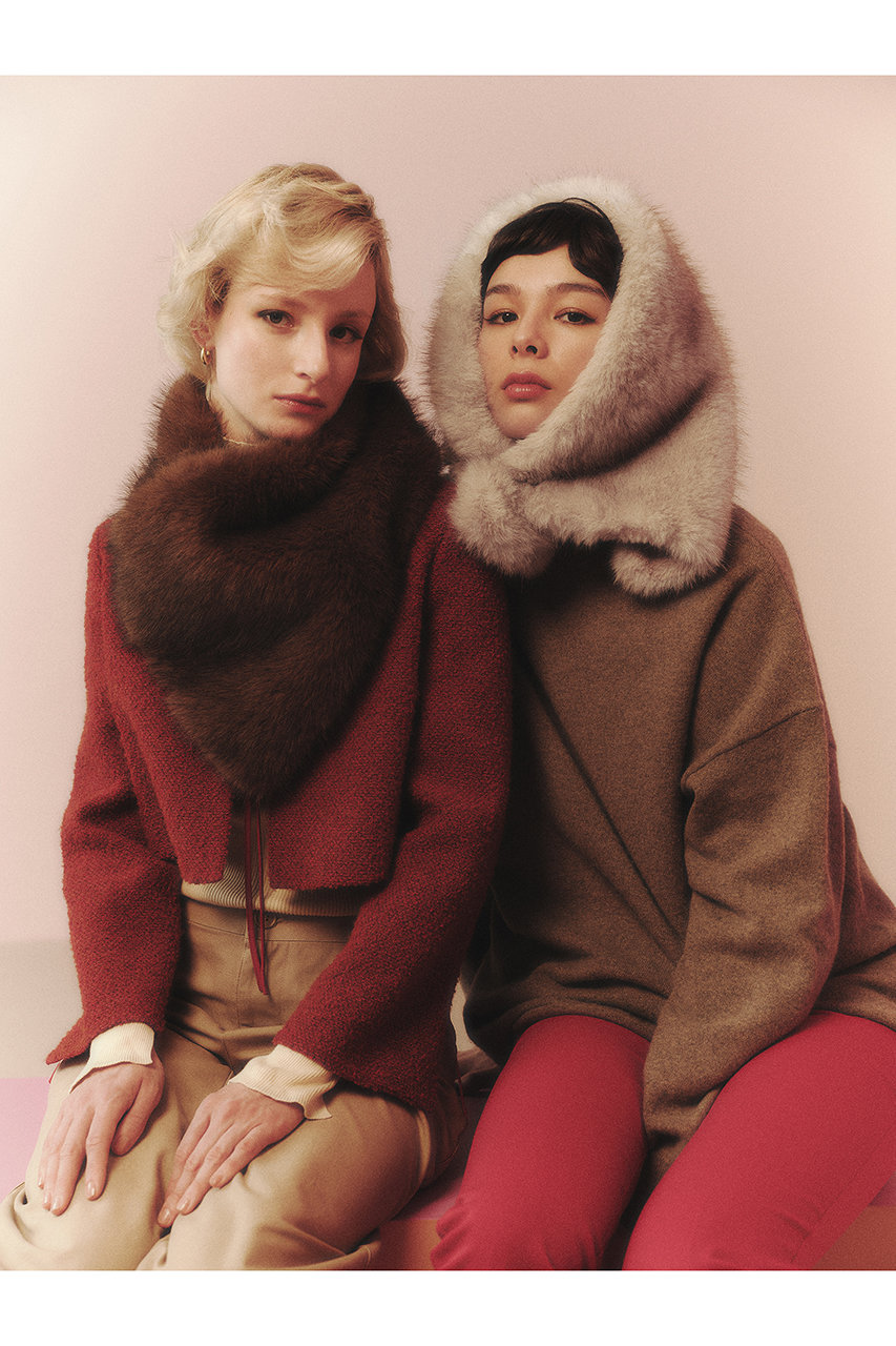 新品】whim gazette THROWブラウン フェイクファーショール THROW