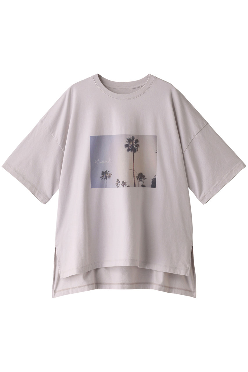 ＜ELLE SHOP＞ YANUK プリントTシャツ (ライラック F) ヤヌーク ELLE SHOP
