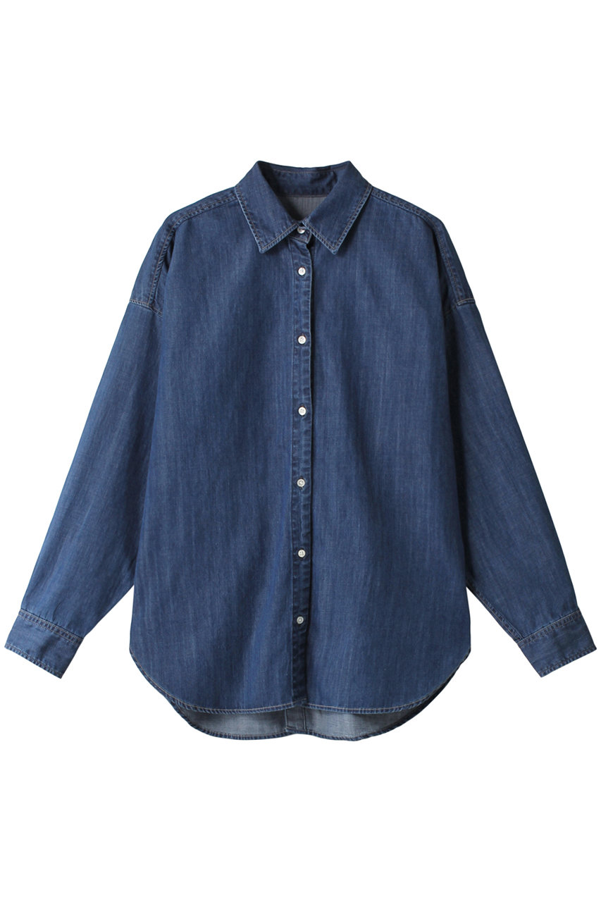 ヤヌーク/YANUKのバックボタンシャツ(ブルー/57123801)