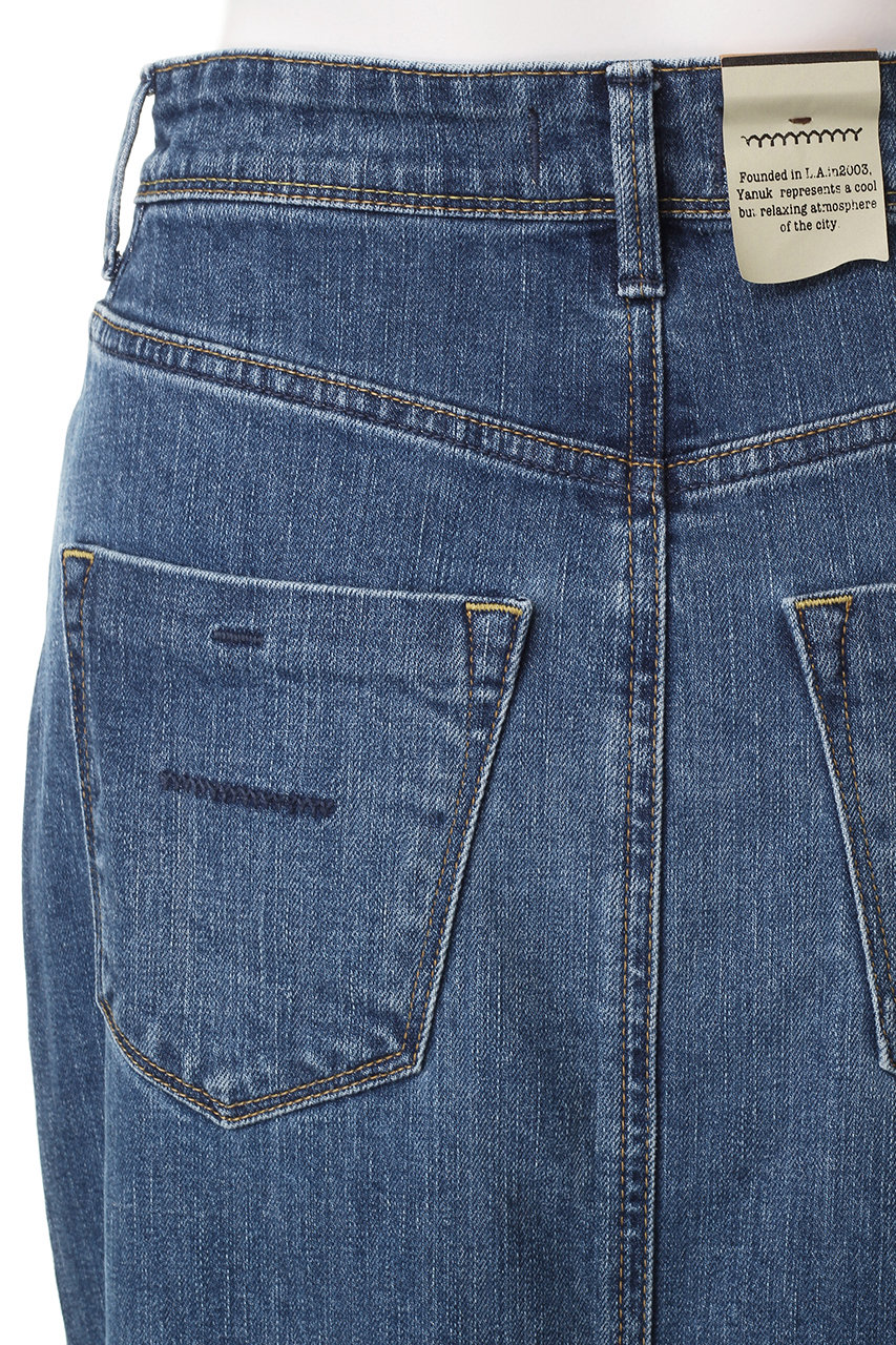 YANUK(ヤヌーク)｜マキシ Aライン スカート/カットオフフォギーブルー