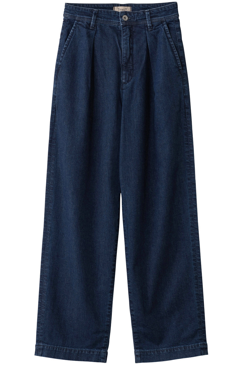YANUK タックパンツ (ウォーンインディゴ, S) ヤヌーク ELLE SHOP YANUK タックパンツ (ウォーンインディゴ, S) ヤヌーク ELLE SHOP