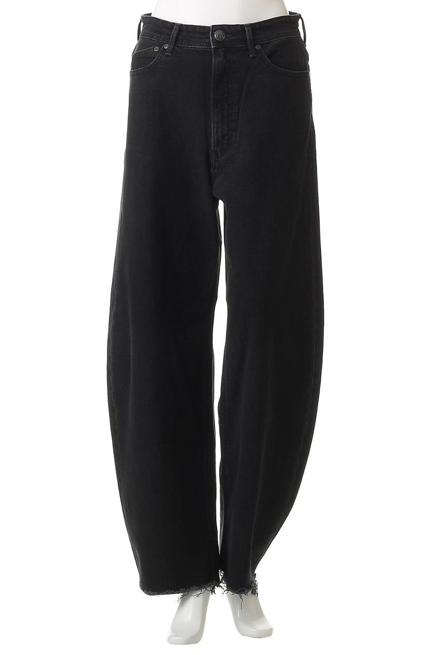 YANUK ヤヌーク　ワイドフレア　オールドブラック OBK 25 YANUK(ヤヌーク)｜カーブテーパード 【LAURA】/カットオフオールド