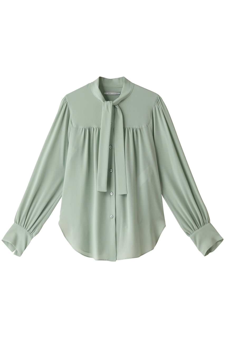 BEIGE， IRIS（アイリス）/ボウタイブラウス (セージ, 4) ベイジ， ELLE SHOP