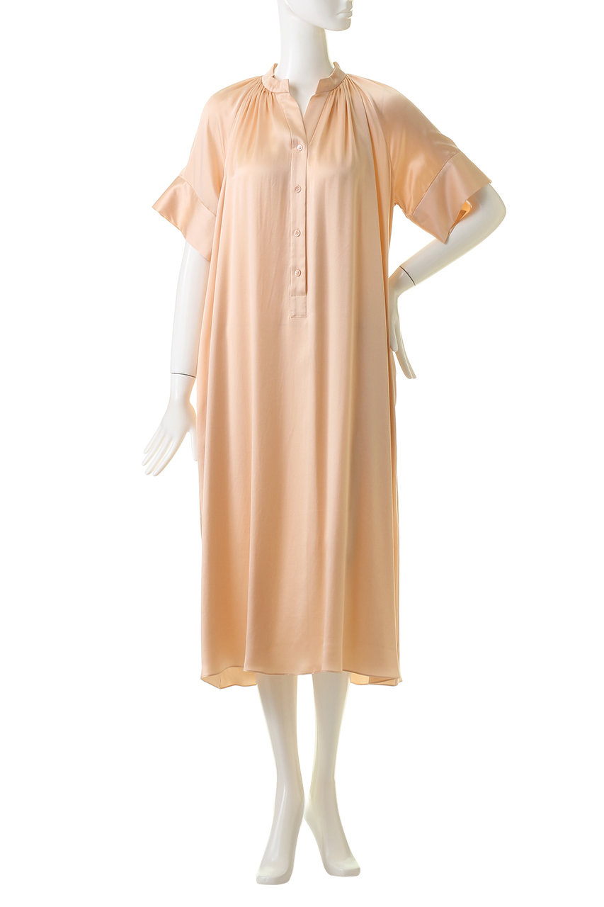 サテンシャツワンピース/グレイッシュピンク-SAISA BEIGE LESAY サテンシャツワンピース/グレイッシュピンク-SAISA BEIGE LESAY