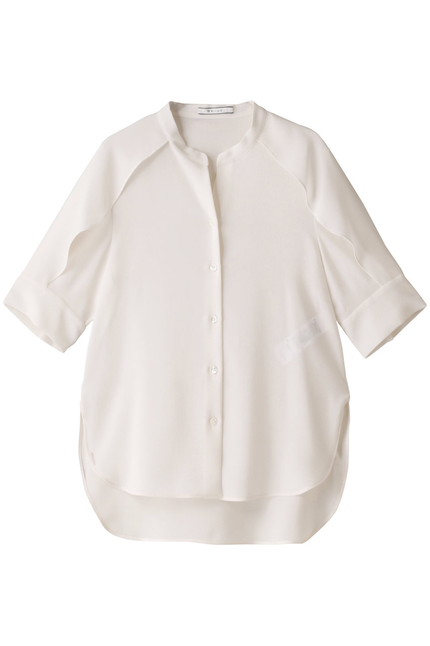 BEIGE, HYACINTH(ハイアシンス)/スタンドカラーブラウス (エクリュ, 4) ベイジ, ELLE SHOP BEIGE, HYACINTH(ハイアシンス)/スタンドカラーブラウス (エクリュ, 4) ベイジ, ELLE SHOP