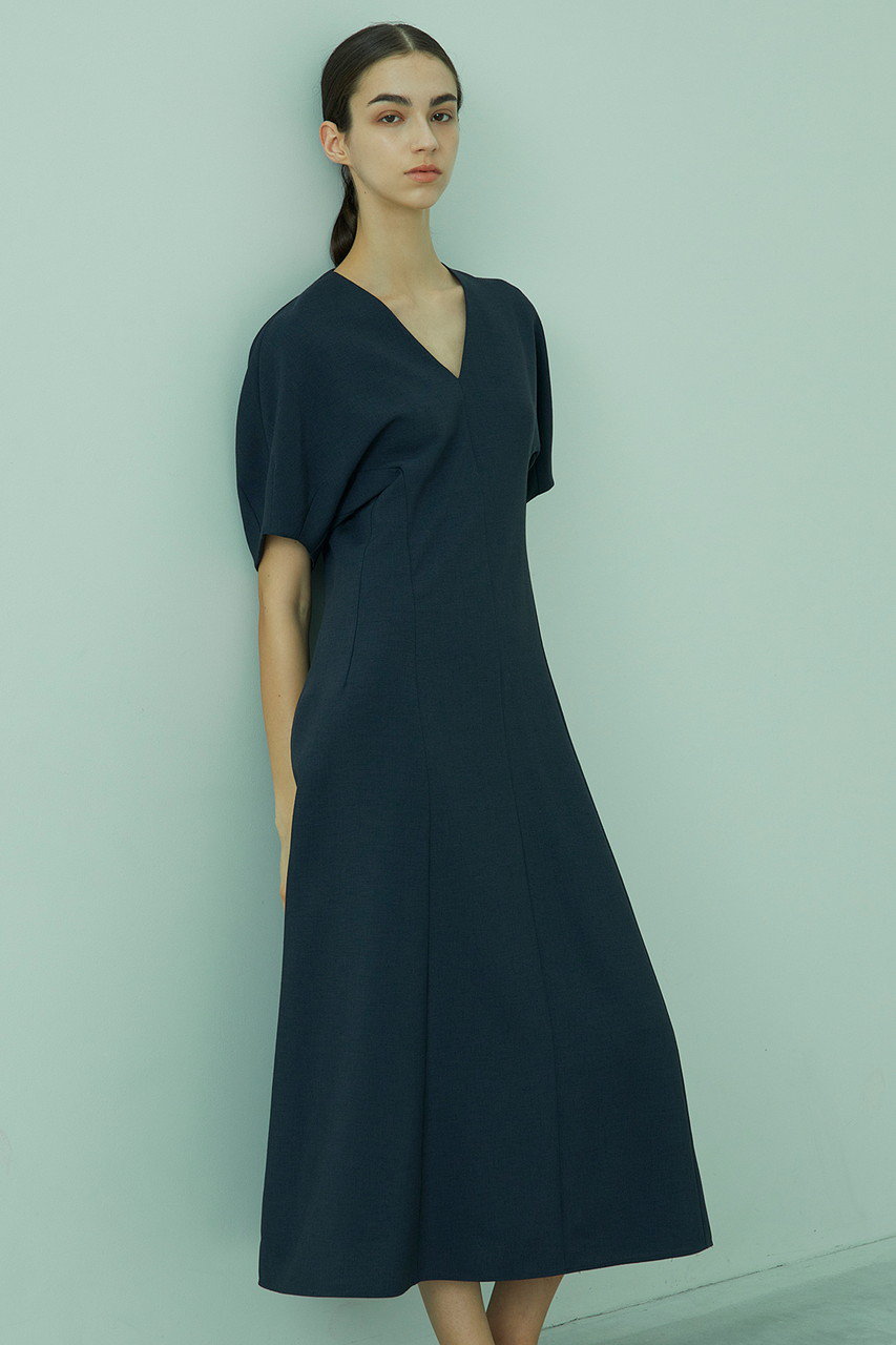 BEIGE，(ベイジ，)｜IVY(アイビー)/Vネックワンピース/ネイビー の通販  