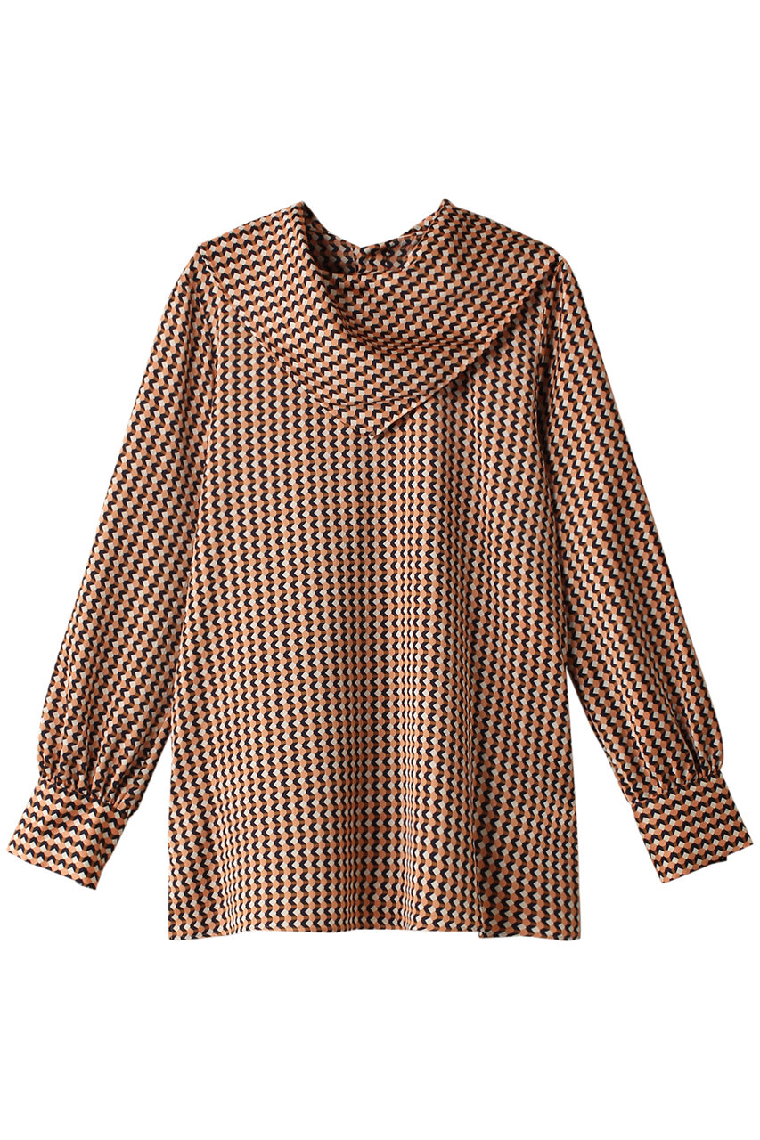 BEIGE, MABILLON(マビヨン)/スカーフブラウス(プリント) (Peach x Ecru, 4) ベイジ, ELLE SHOP BEIGE, MABILLON(マビヨン)/スカーフブラウス(プリント) (Peach x Ecru, 4) ベイジ, ELLE SHOP