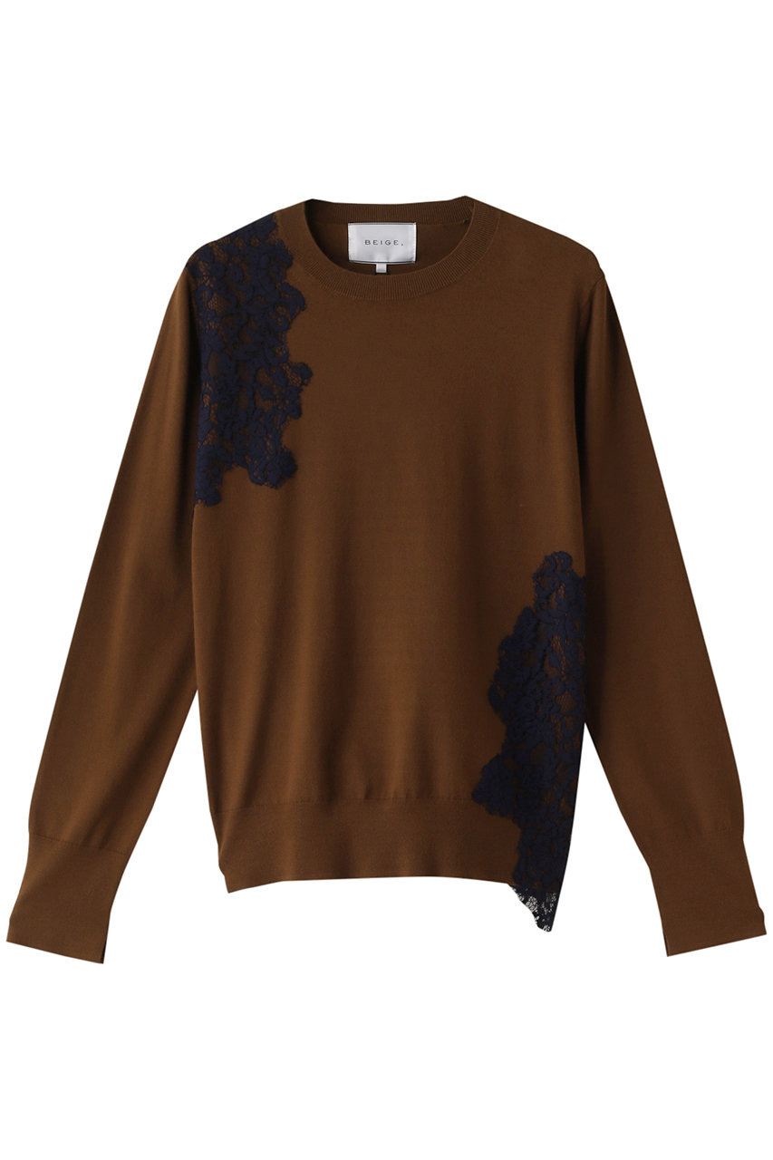 BEIGE, WILLOW(ウィロウ)/レースニット (L.Brown x Navy race, 4) ベイジ, ELLE SHOP BEIGE, WILLOW(ウィロウ)/レースニット (L.Brown x Navy race, 4) ベイジ, ELLE SHOP