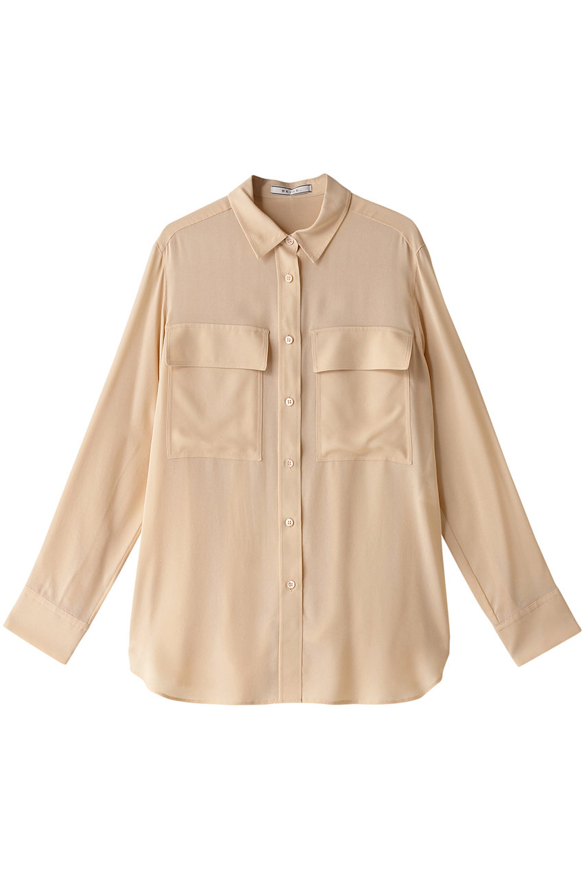 BEIGE， OLGA（オルガ）/シャーリングブラウス (L.Orange, 4) ベイジ， ELLE SHOP