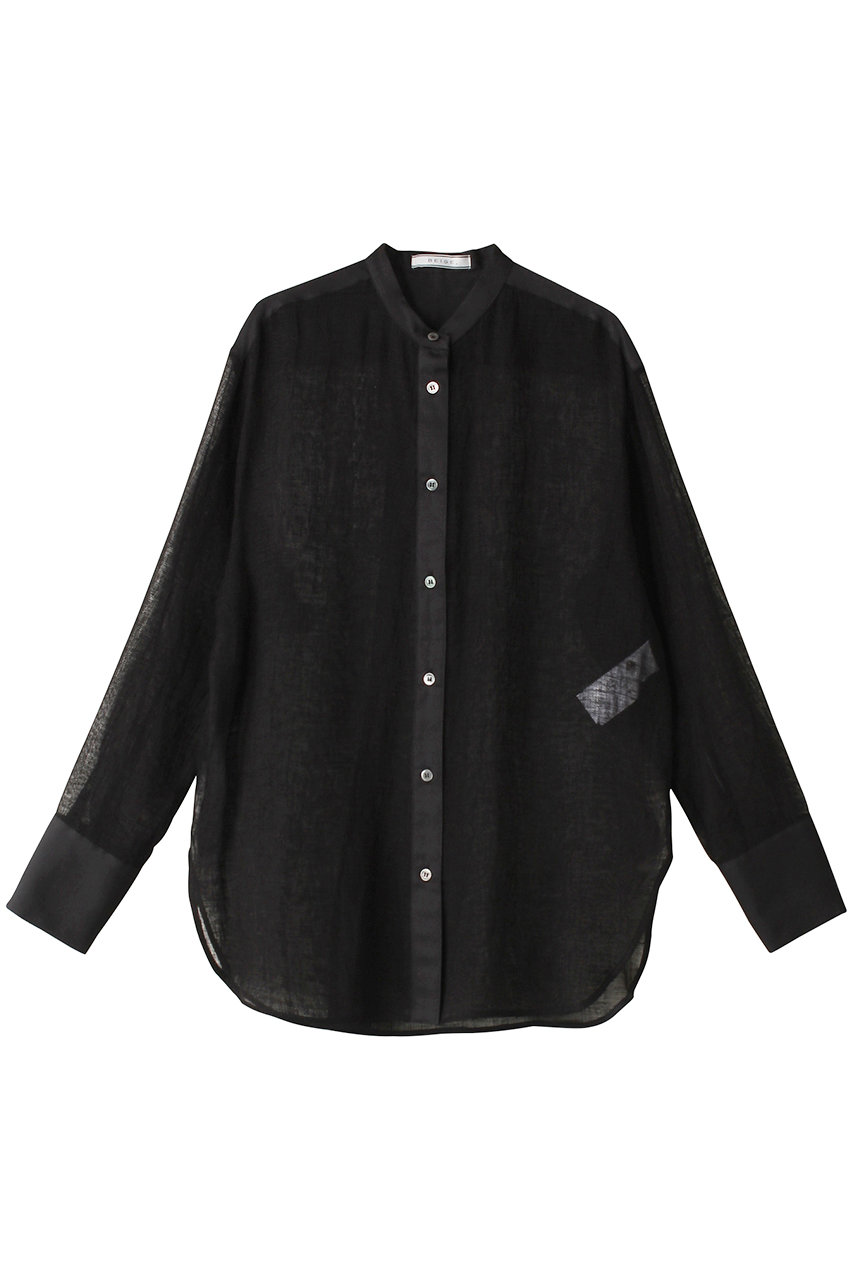 BEIGE， MATHIEU（マチョー）/バンドカラーシャツ (Black, 4) ベイジ， ELLE SHOP