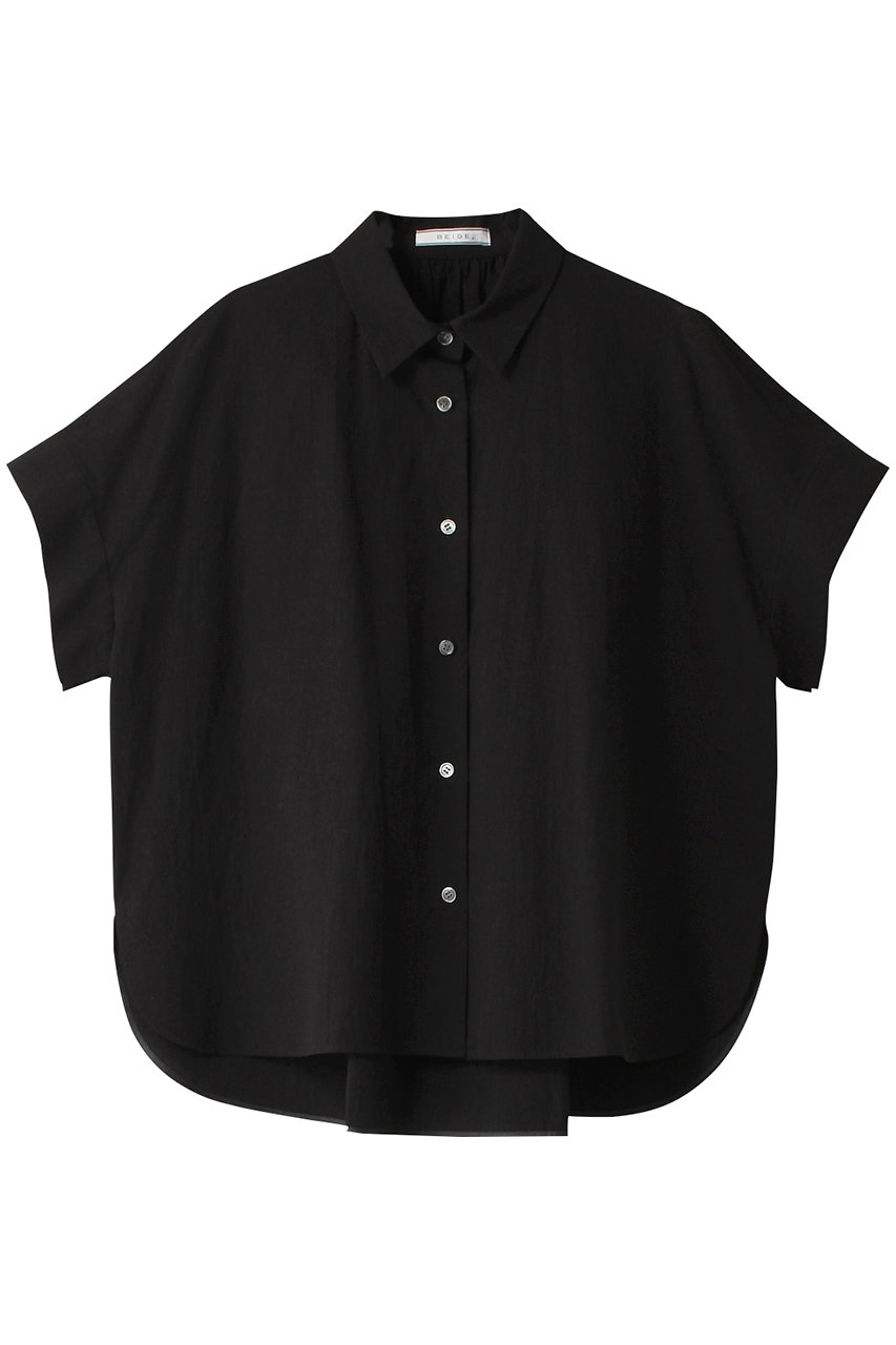 BEIGE， SACHA（サシャ）/ハーフスリーブシャツ (Black, 4) ベイジ， ELLE SHOP