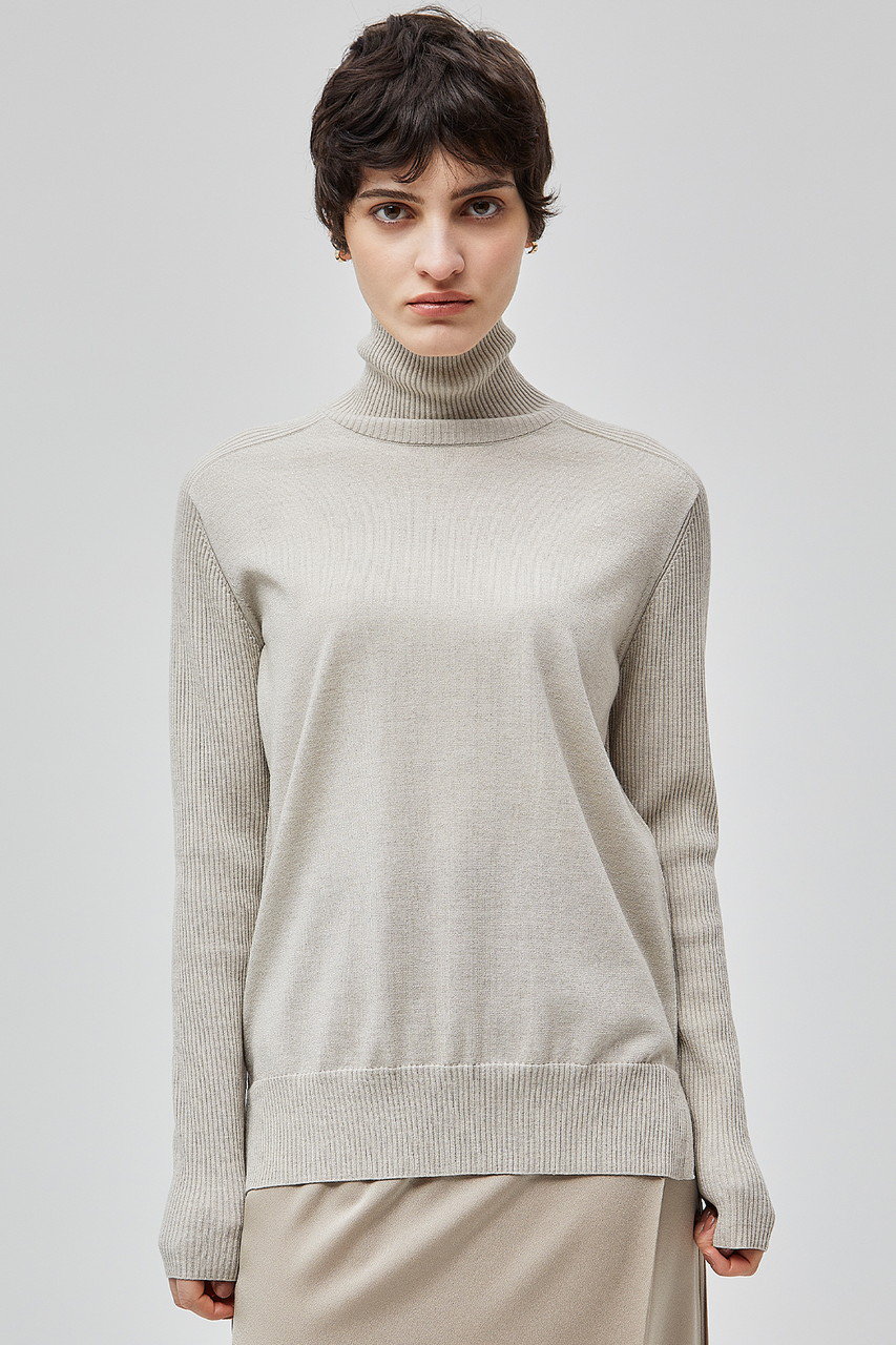 BEIGE, ベイジ 4 LA MONNAIE ラモネタートルネックニット BEIGE, ベイジ 4 LA MONNAIE ラモネタートルネックニット