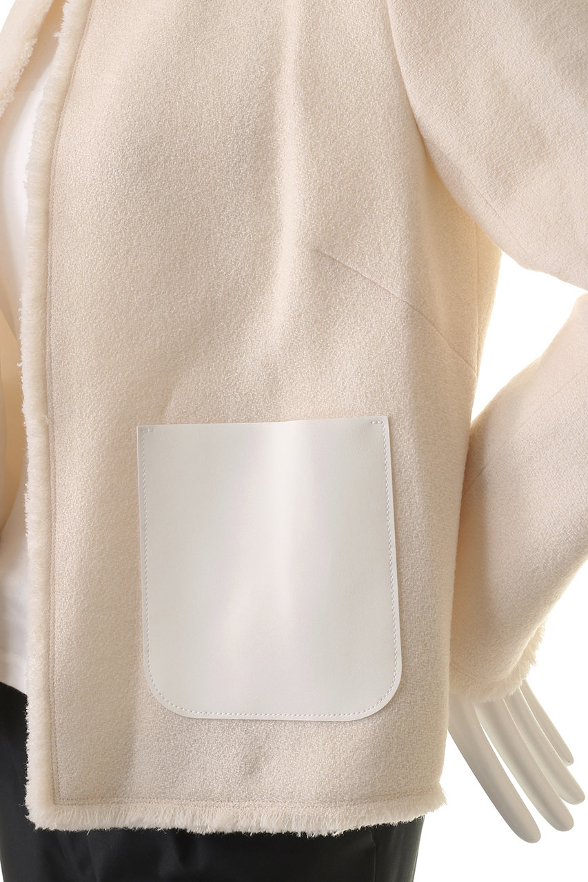 専用BEIGE, ベイジ MILLAM /フェイクレザーパッチツイードジャケット BEIGE,｜【andGIRL 秋号掲載】MILLAM / フェイクレザーパッチ
