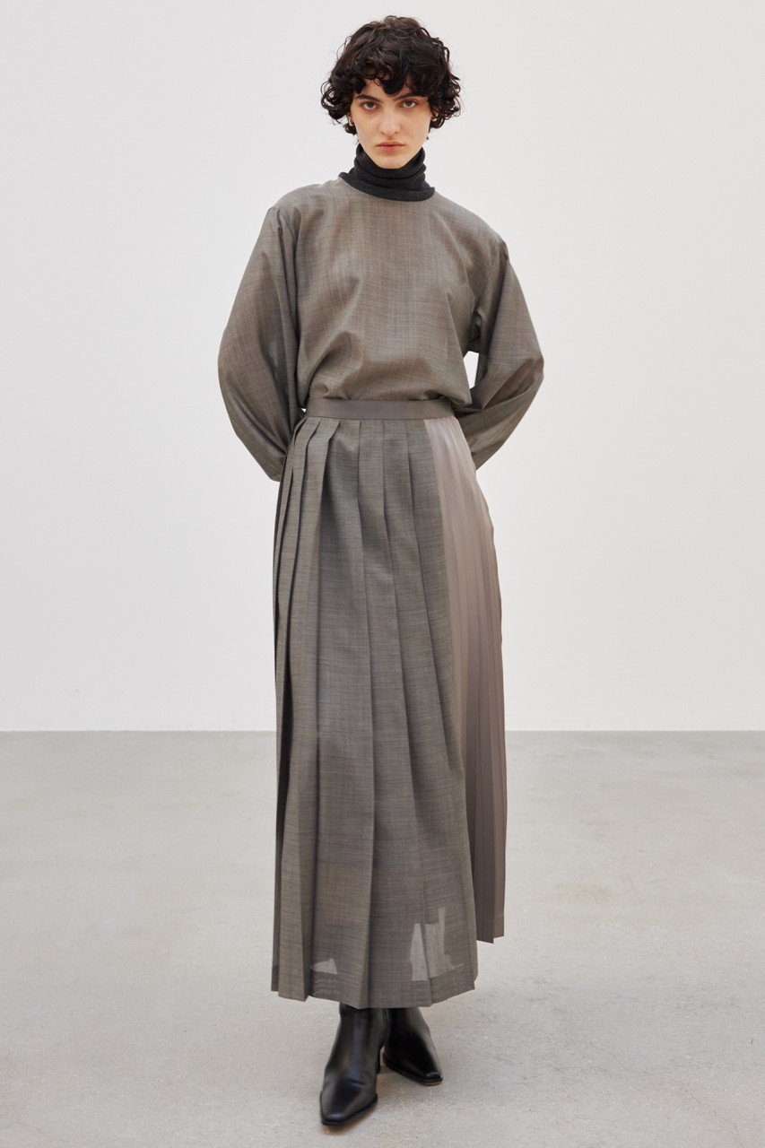 【美品 現行品】ベイジ MOYE モイエ プリーツスカート BEIGE，(ベイジ，)｜MOYE（モイエ）/プリーツスカート/C Gray×C Gray