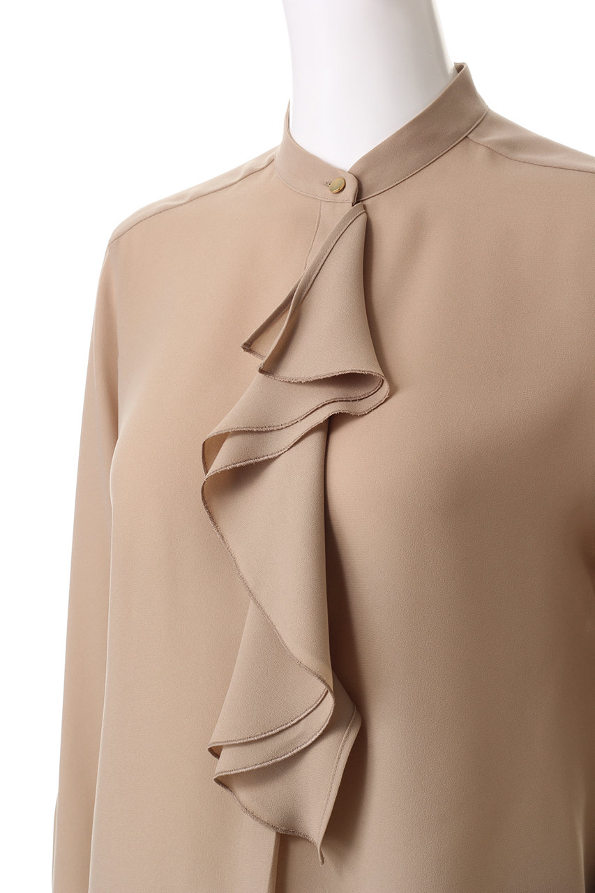 BEIGE,(ベイジ,)|STOW(ストー)/バンドカラーフリルブラウス BEIGE,(ベイジ,)|STOW(ストー)/バンドカラーフリルブラウス