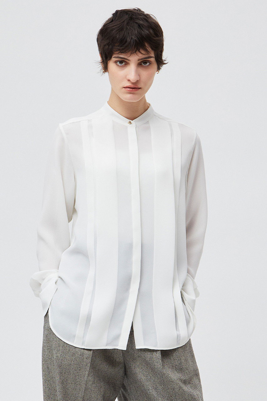 BEIGE，(ベイジ，)｜STOW（ストー）/フロントタックブラウス/Ecru の