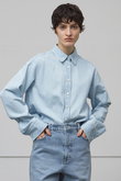DELAUP（ドロー）/ダンガリー風コットンデニムブラウス