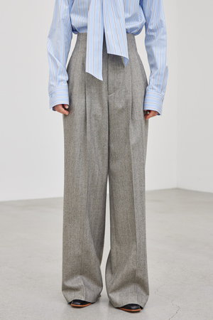 ベイジ，/BEIGE，のNATION（ナシオン）/ウールヘリンボーンタックワイドパンツ(110600/110601)