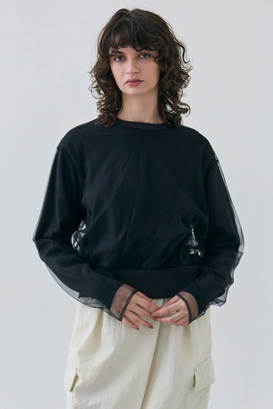 ベイジ，/BEIGE，のMYRTLE（マートル）/チュールレイヤードクルーネック(110300/110301)