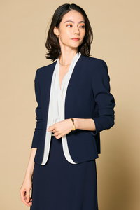 美品♡ ベイジ ノーカラーコート ロング丈 キャメル ベルト付き サイズ4 CINDY ／ ノーカラーロングジャケット