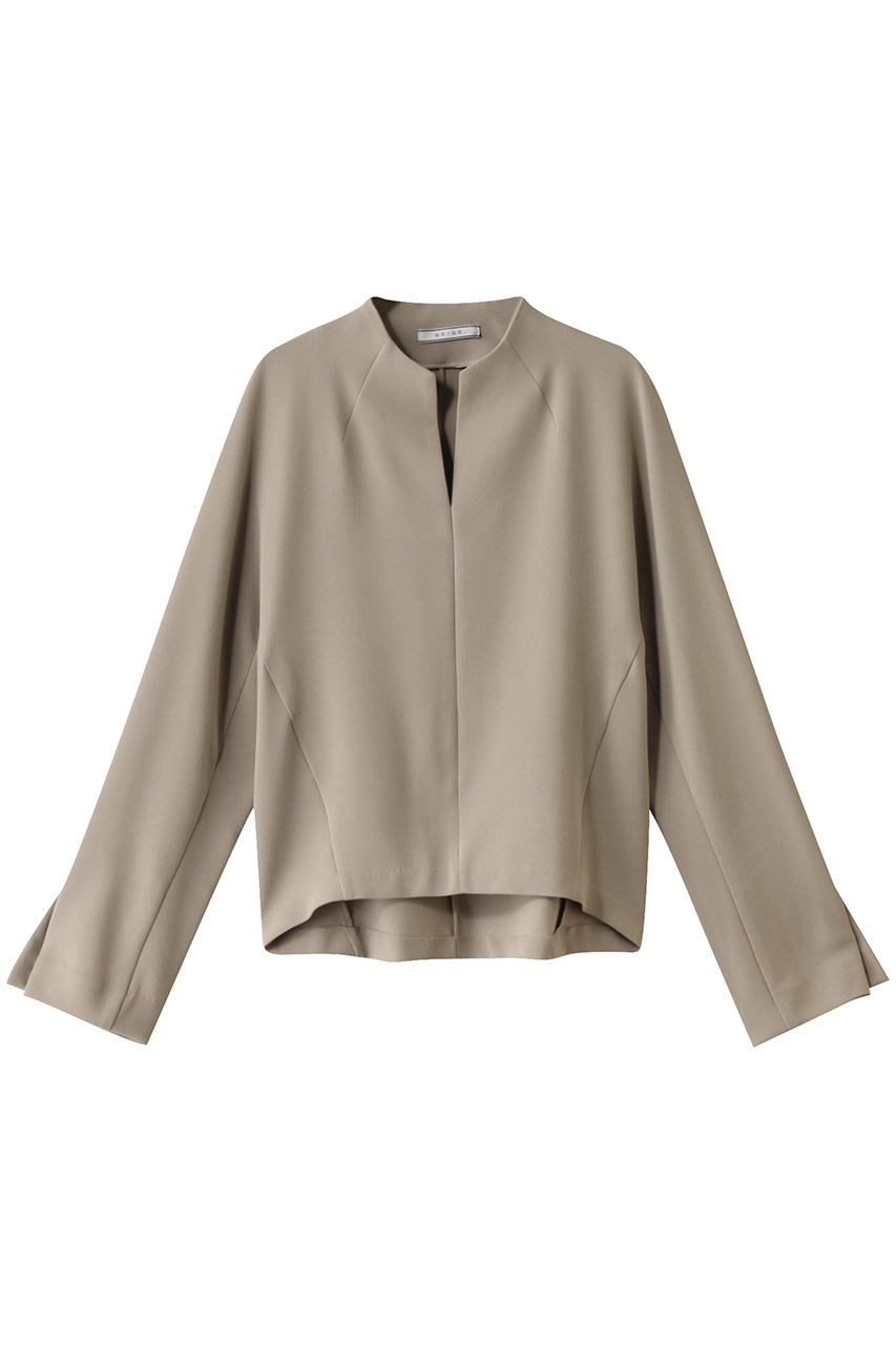 ベイジ，/BEIGE，のRUE（ルー）/スリットネックフォルムブラウス(Taupe/BLCWGS0210)