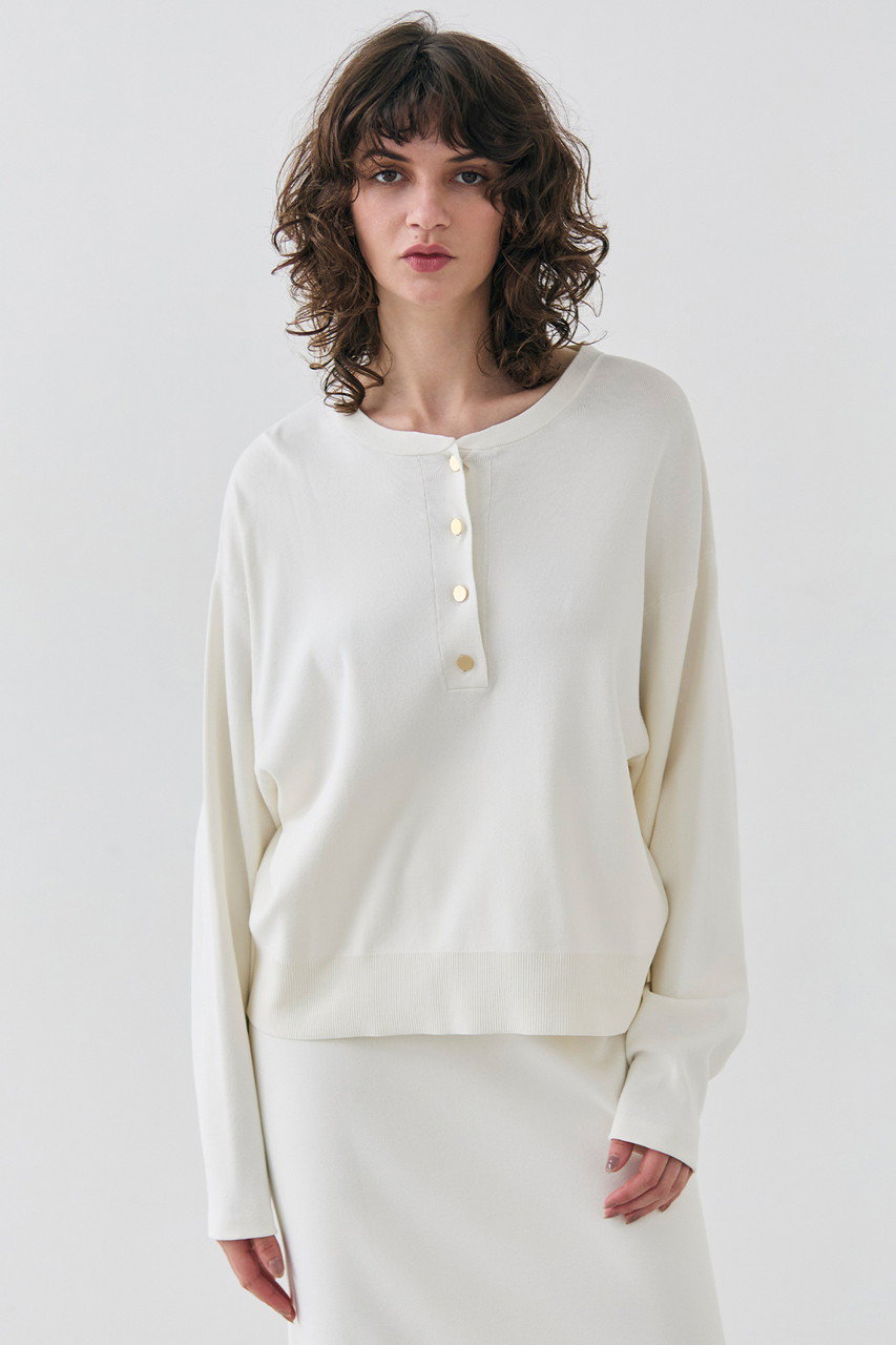 BEIGE，(ベイジ，)｜LAURA（ロラ）/スキッパー風ニットトップス/Ecru