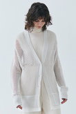 ALOE（アロエ）/コットンメッシュVネックミドル丈カーディガン