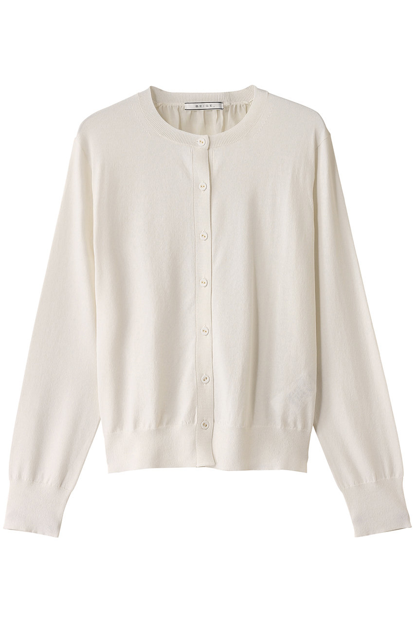 BEIGE, NADIA(ナディア)/バックオーガンジークルーネックカーディガン (Ecru, 4) ベイジ, ELLE SHOP BEIGE, NADIA(ナディア)/バックオーガンジークルーネックカーディガン (Ecru, 4) ベイジ, ELLE SHOP