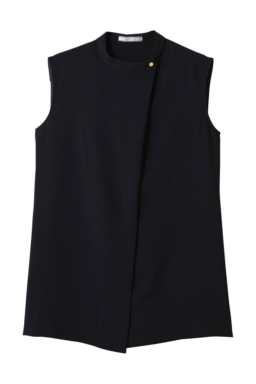 BEIGE, FLEUR(フルール)/フロントボタンノースリーブブラウス (Navy, 4) ベイジ, ELLE SHOP BEIGE, FLEUR(フルール)/フロントボタンノースリーブブラウス (Navy, 4) ベイジ, ELLE SHOP