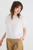ベイジ 洗える LYCORIS カットジャカードプルオーバーニット セーター 洗える】LYCORIS / カットジャカードプルオーバーニット / BEIGE