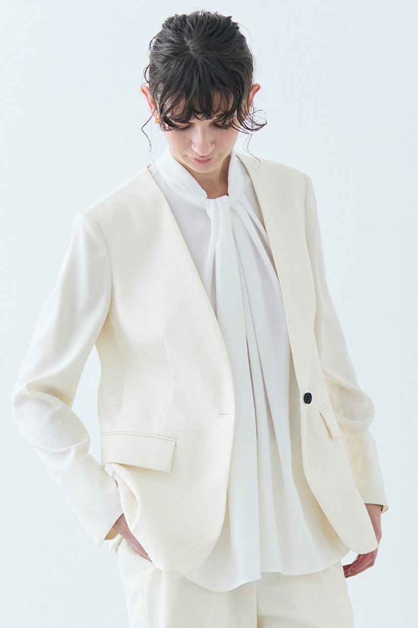 454 新品 BEIGE, ベイジ CAROLE ノーカラージャケット 0 CAROLE / ノーカラージャケット / BEIGE, | ファッション通販 【公式