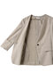 CAROLE（キャロル）/リネンライクノーカラーハーフ丈ジャケット ベイジ，/BEIGE，