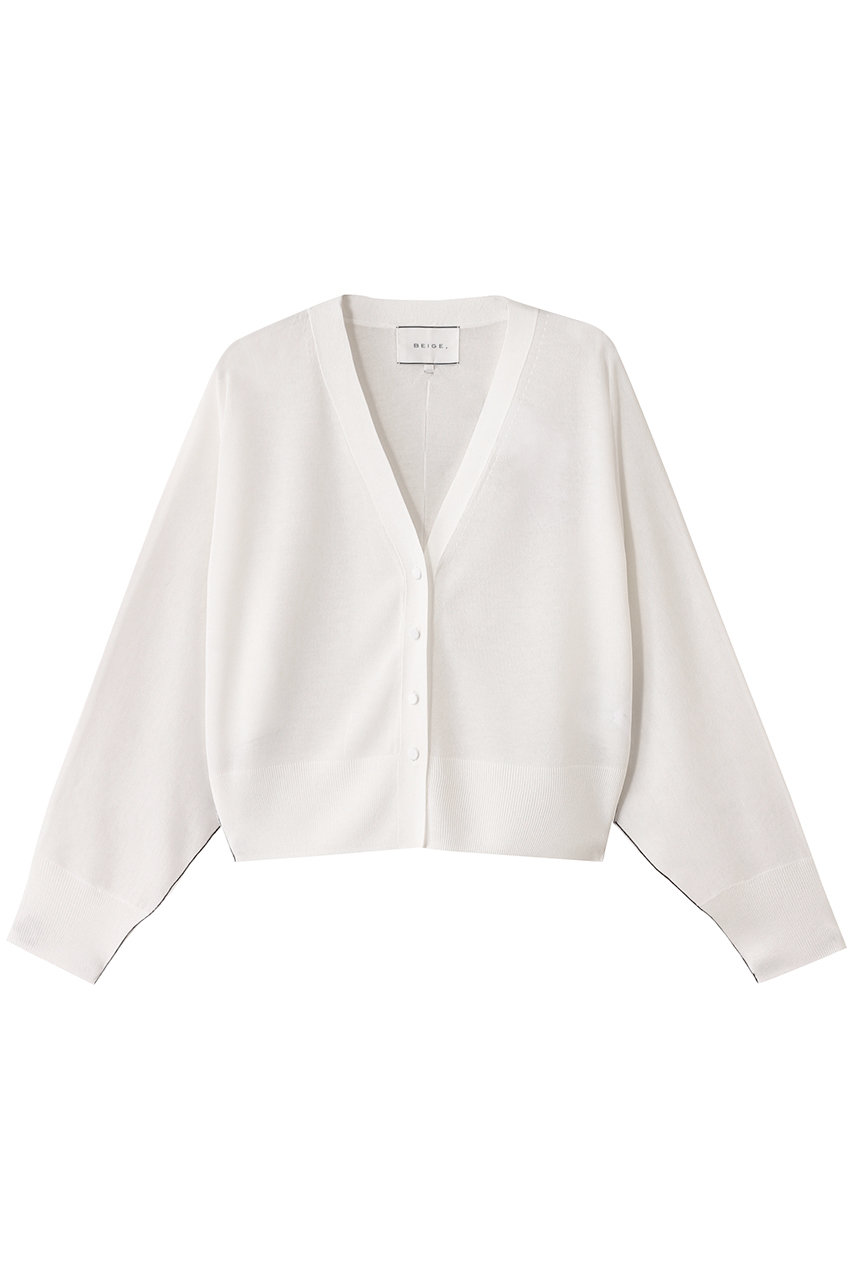 ベイジ，/BEIGE，のMOISE（モイーズ）/カーディガン(White × Black/KRCWGM0500)