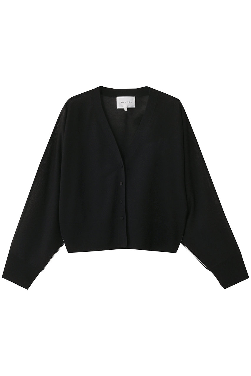 ベイジ，/BEIGE，のMOISE（モイーズ）/カーディガン(Black × White/KRCWGM0500)