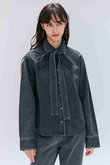 MARKEL/ボウタイ付きシャツカラーデニムシャツ