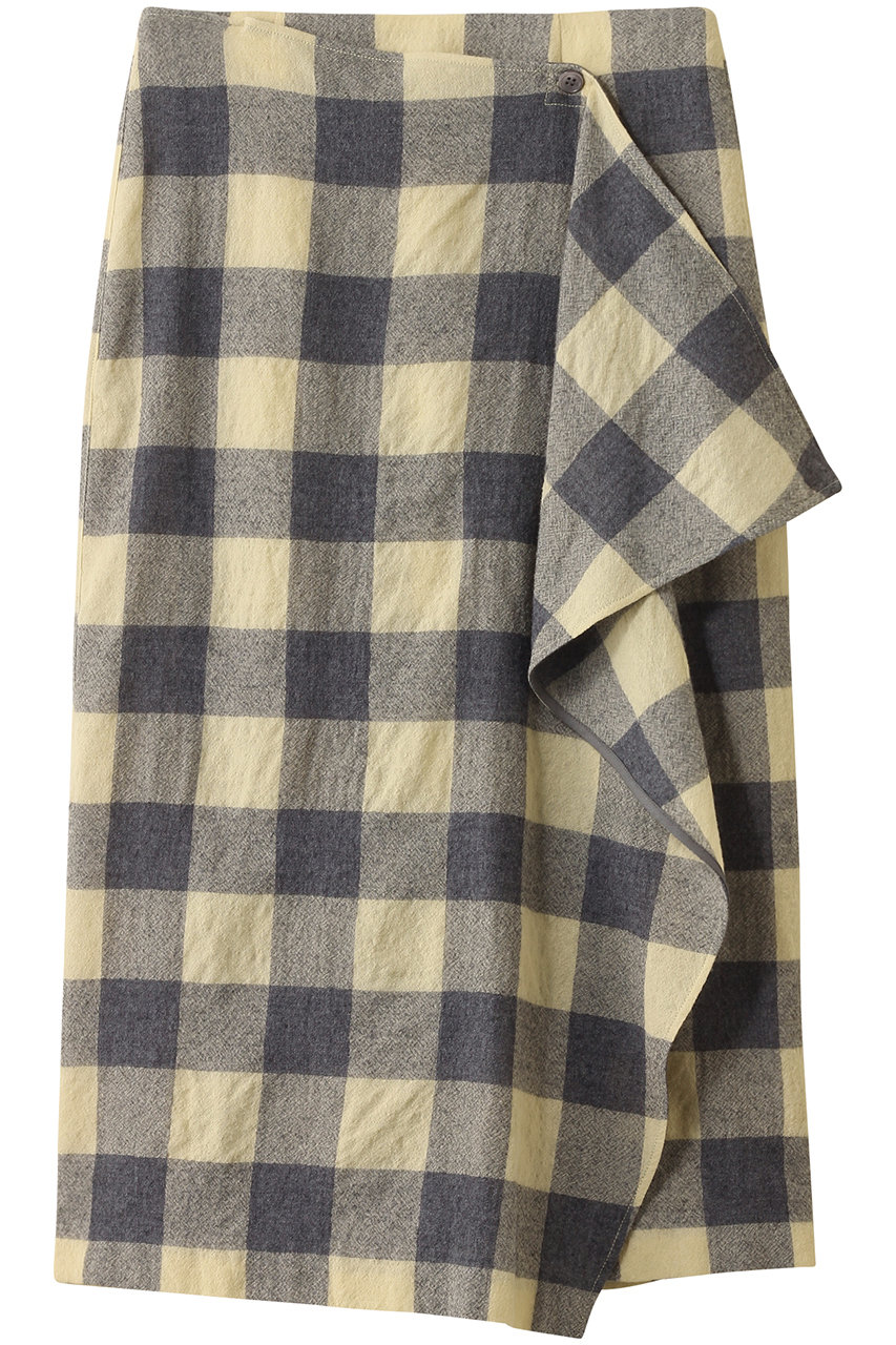 BEIGE, HOBBS/ラップスカート (L.MustardxMd.Gray, 4) ベイジ, ELLE SHOP BEIGE, HOBBS/ラップスカート (L.MustardxMd.Gray, 4) ベイジ, ELLE SHOP