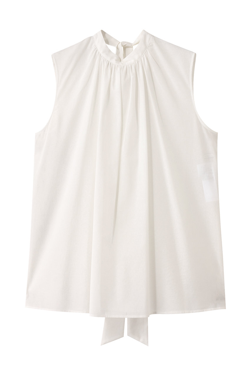 ベイジ，/BEIGE，のBAC / コットンバックボウタイノースリーブブラウス/(White/BLCWGA0006)
