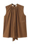 BAC / コットンバックボウタイノースリーブブラウス/ ベイジ，/BEIGE， Brown