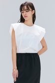 SCALA / コットンリネンボリュームスリーブトップス/
