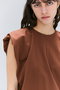 SCALA / コットンリネンボリュームスリーブトップス/ ベイジ，/BEIGE，