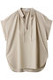 BATEAU（バトー）/Vネックバックギャザーハーフスリーブブラウス ベイジ，/BEIGE， Beige