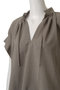BATEAU（バトー）/Vネックバックギャザーハーフスリーブブラウス ベイジ，/BEIGE，
