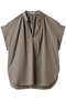 BATEAU（バトー）/Vネックバックギャザーハーフスリーブブラウス ベイジ，/BEIGE， Taupe
