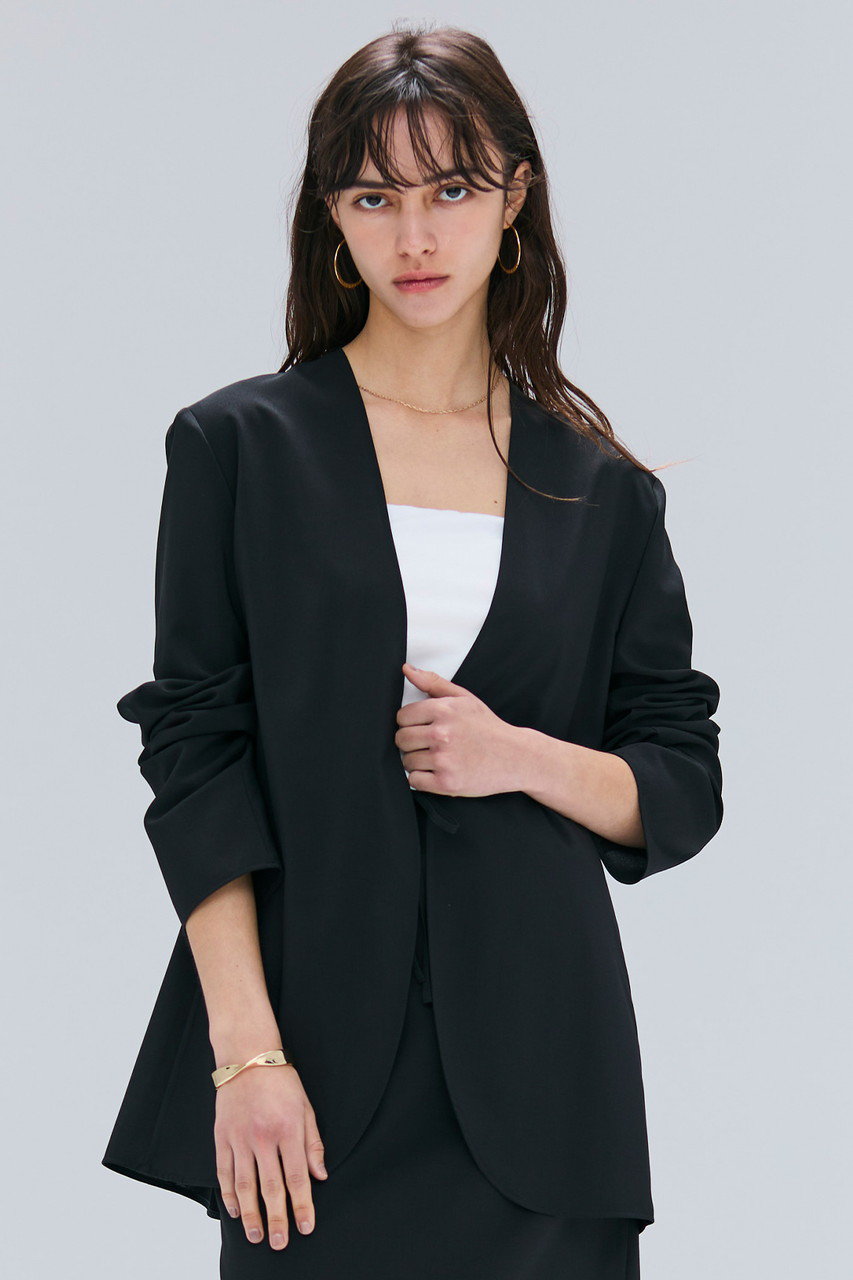 ベイジ BEIGE MONGE ノーカラージャケット ブラック2サイズ 新品 ベイジ BEIGE MONGE ノーカラージャケット ブラック2サイズ 新品